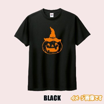 ハロウィン柄プリント半袖Ｔシャツ PUMPKIN-FACE ワンズプリント/WANS PRINT 5.6oz ヘビーウェイト ハロウィン柄/ハロウィーン柄　愛犬とリンクコーデの画像
