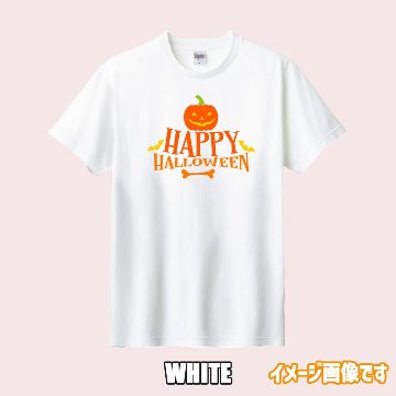 ハロウィン柄プリント半袖Ｔシャツ HAPPY-HALLOWEEN-2 ワンズプリント/WANS PRINT 5.6oz ヘビーウェイト ハロウィン柄/ハロウィーン柄　愛犬とリンクコーデの画像