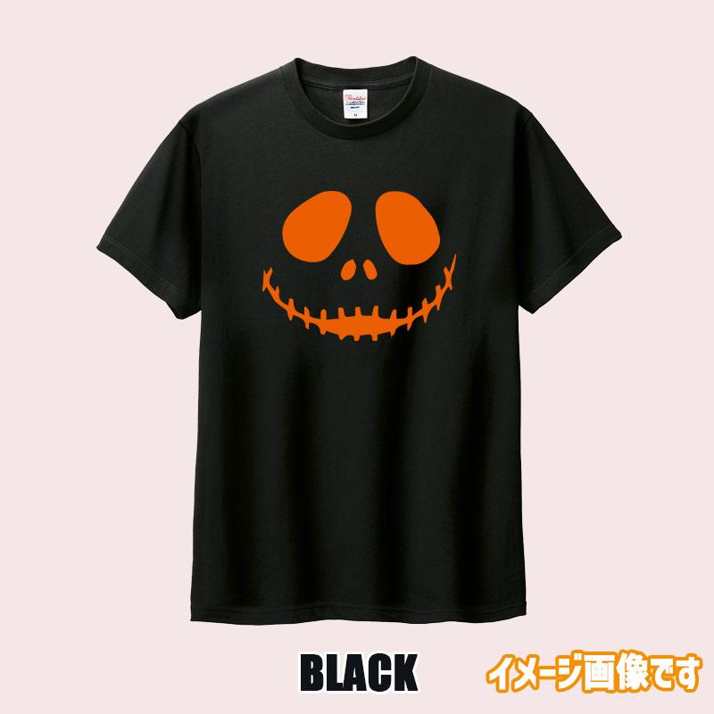 ハロウィン柄プリント半袖Ｔシャツ HALLOWEEN-FACE-2 ワンズプリント/WANS PRINT 5.6oz ヘビーウェイト ハロウィン柄/ハロウィーン柄　愛犬とリンクコーデの画像