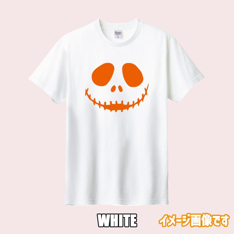 ハロウィン柄プリント半袖Ｔシャツ HALLOWEEN-FACE-2 ワンズプリント/WANS PRINT 5.6oz ヘビーウェイト ハロウィン柄/ハロウィーン柄　愛犬とリンクコーデの画像