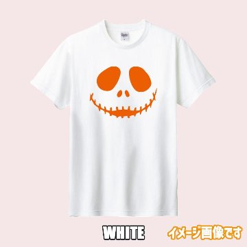 ハロウィン柄プリント半袖Ｔシャツ HALLOWEEN-FACE-2 ワンズプリント/WANS PRINT 5.6oz ヘビーウェイト ハロウィン柄/ハロウィーン柄　愛犬とリンクコーデの画像