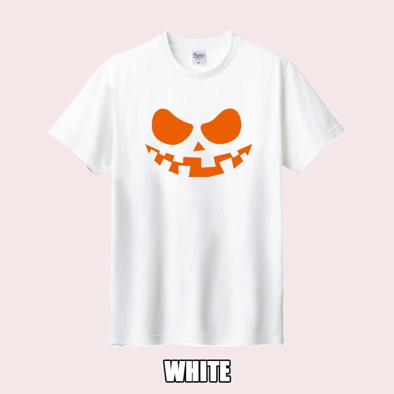 ハロウィン柄プリント半袖Ｔシャツ HALLOWEEN-FACE-1 ワンズプリント/WANS PRINT 5.6oz ヘビーウェイト ハロウィン柄/ハロウィーン柄　愛犬とリンクコーデの画像