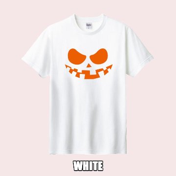 ハロウィン柄プリント半袖Ｔシャツ HALLOWEEN-FACE-1 ワンズプリント/WANS PRINT 5.6oz ヘビーウェイト ハロウィン柄/ハロウィーン柄　愛犬とリンクコーデの画像
