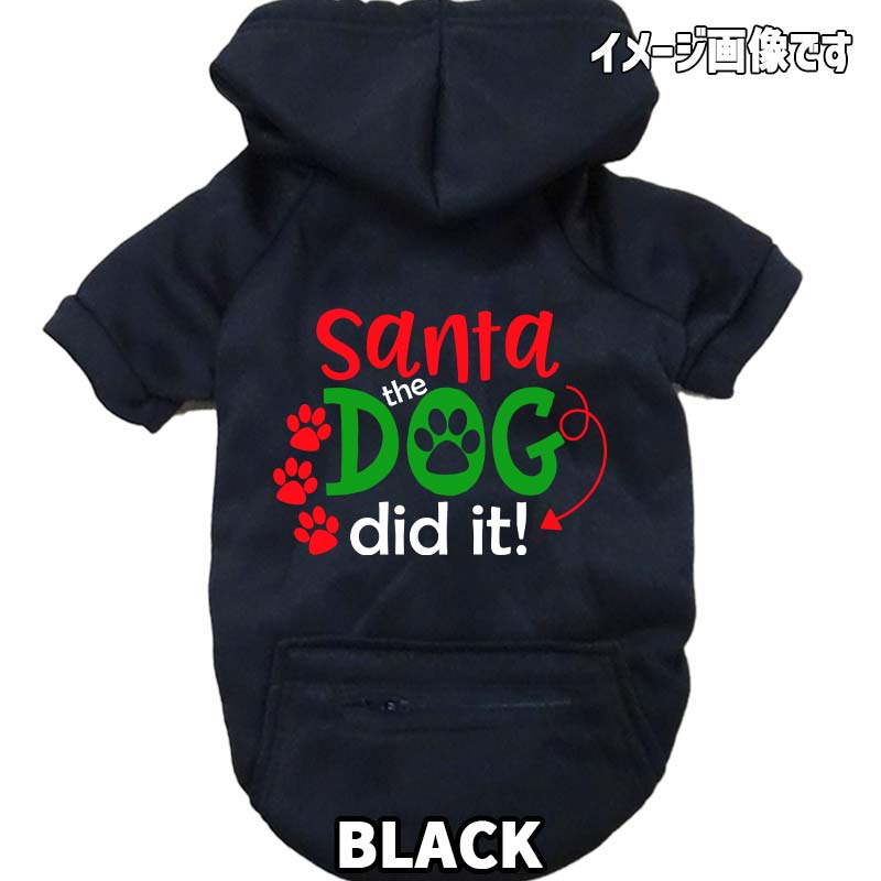 クリスマス柄プリントデザイン SANTA THE DOG DID IT! お好きな犬服やTシャツ等にプリント致します　プリントしたい商品と一緒にカートにお入れくださいの画像