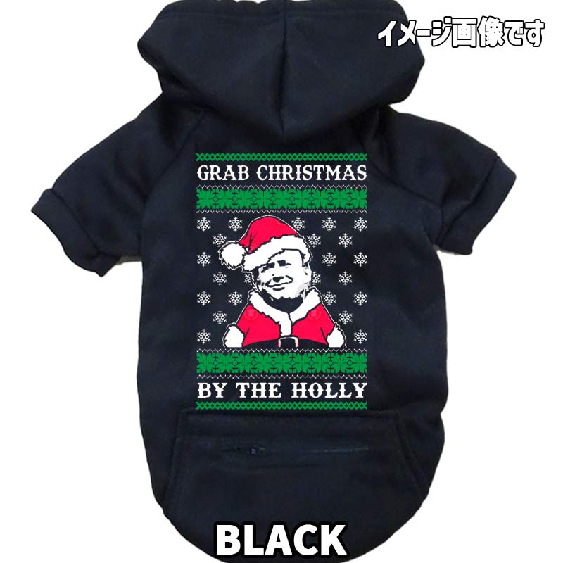 クリスマス柄プリントデザイン TRUMP SANTA トランプサンタ　おもしろプリント！ お好きな犬服やTシャツ等にプリント致します　プリントしたい商品と一緒にカートにお入れくださいの画像