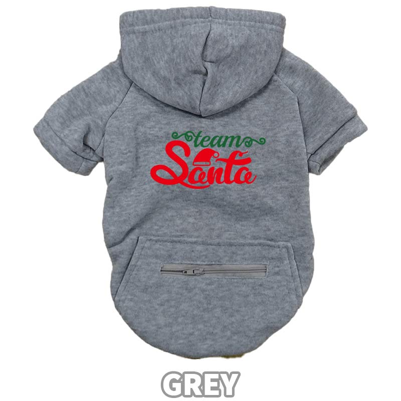 クリスマス柄プリントデザイン　TEAM SANTA お好きな犬服やTシャツ等にプリント致します　プリントしたい商品と一緒にカートにお入れくださいの画像