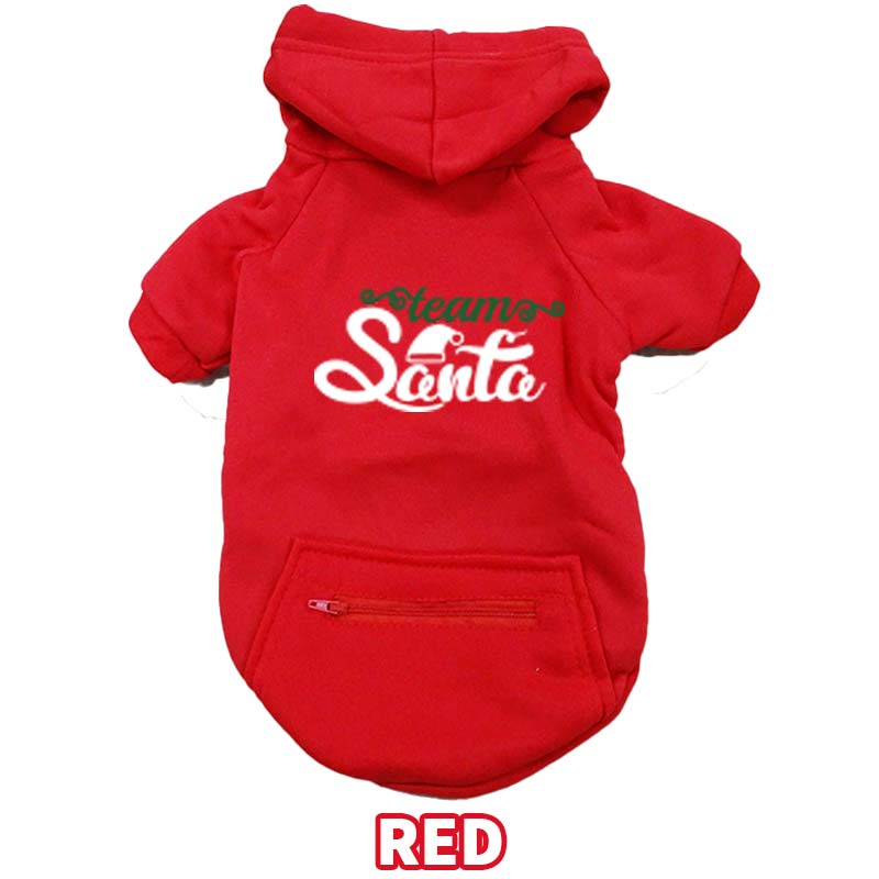 クリスマス柄プリントデザイン　TEAM SANTA お好きな犬服やTシャツ等にプリント致します　プリントしたい商品と一緒にカートにお入れくださいの画像