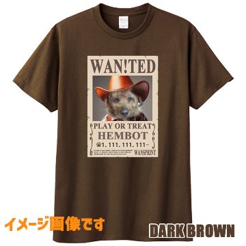 愛犬の名入れ＆写真プリント 【WAN!TED】うちの子Tシャツ パロディー柄 指名手配 WANTED  半袖Tシャツの画像