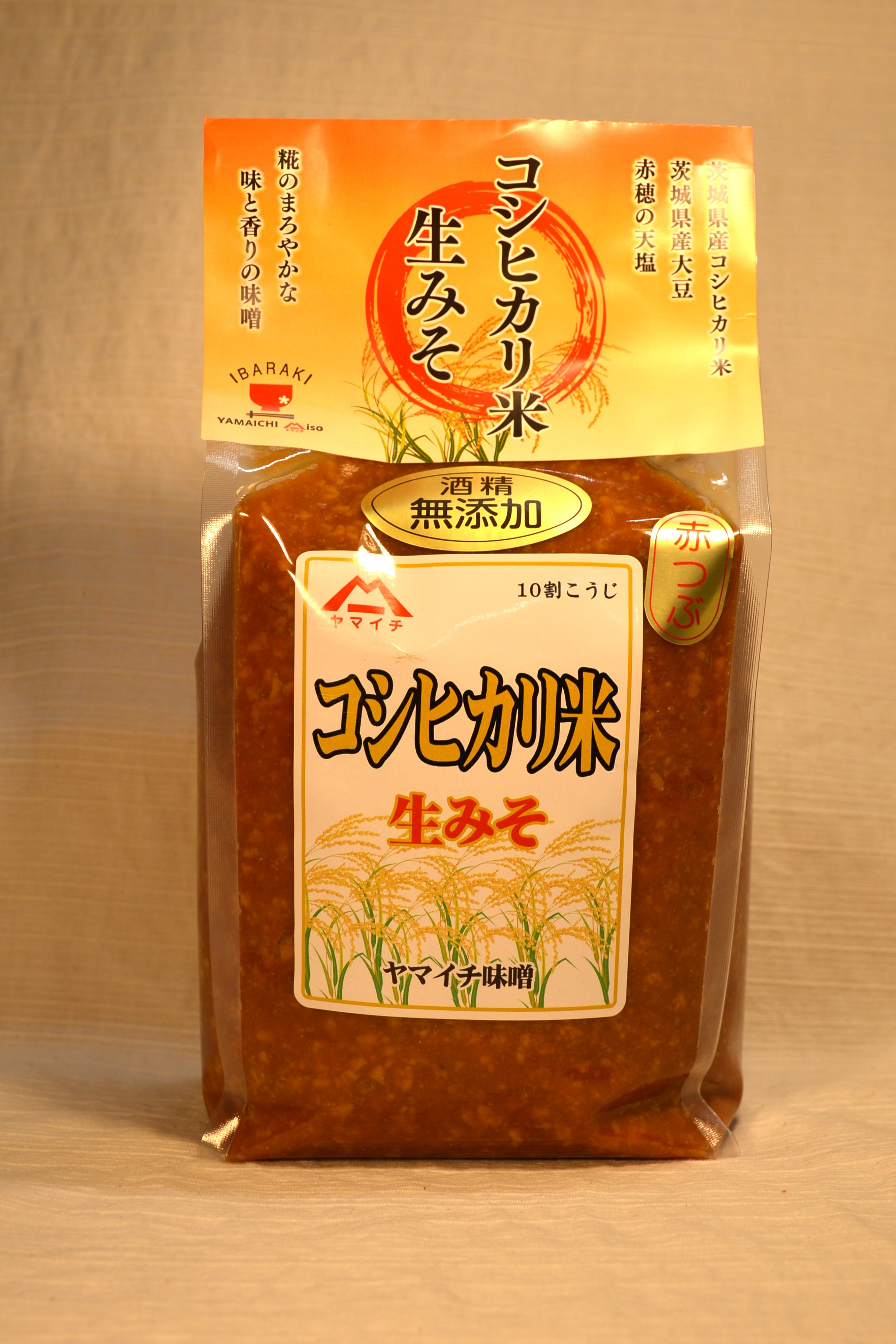 ガゼット袋入り 【酒精無添加生みそ 赤つぶ】 1kg｜株式会社 ヤマイチ味噌