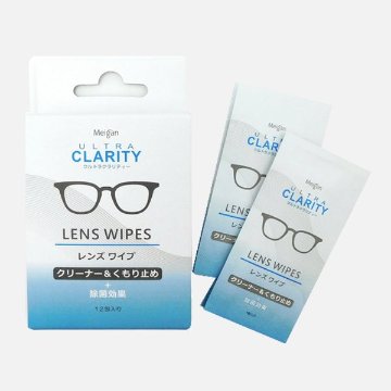 ウルトラクラリティーレンズワイプ（12包入）　曇り止め＆除菌効果の高い使い捨てレンズクリーナーの画像
