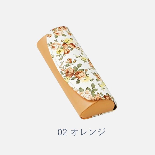 セミハードメガネケース　花柄　2160　ピンク　オレンジ　パープル　ブルーの画像