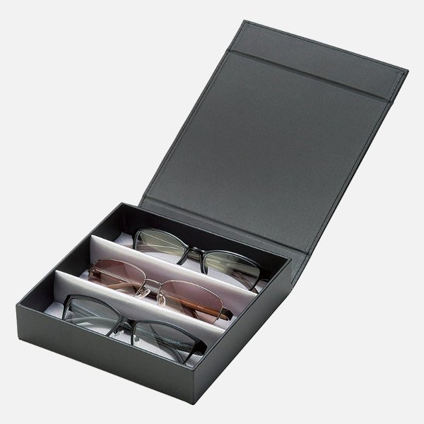 3本収納 コレクションBOX 2550-01 ブラックの画像