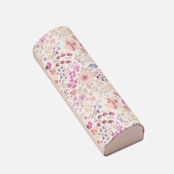 北欧風メタルハードメガネケース　2917-01　ピンク　花柄の画像