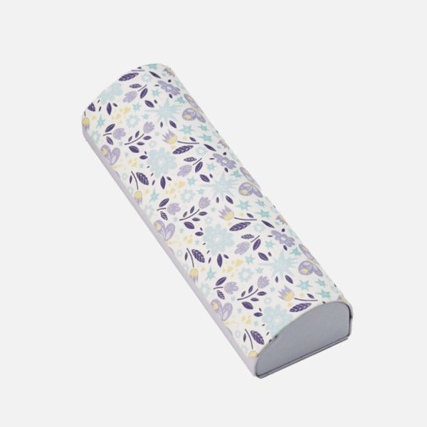 北欧風メタルハードメガネケース　2917-02　パープル　花柄の画像