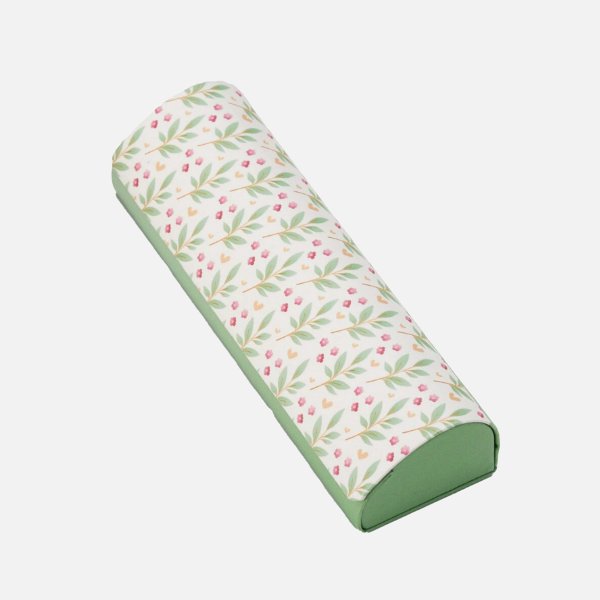 北欧風メタルハードメガネケース　2917-03　グリーン　小花　草木の画像